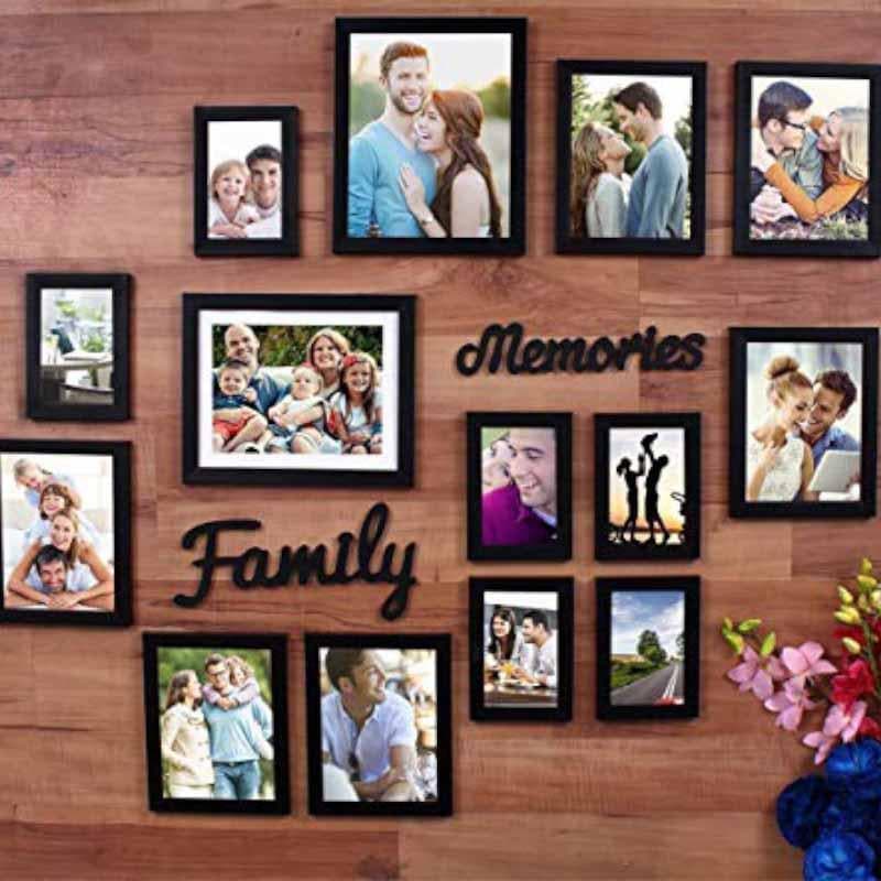 Buy Family Memories (Black) - Set Of Fourteen Photo Frames from Vaaree