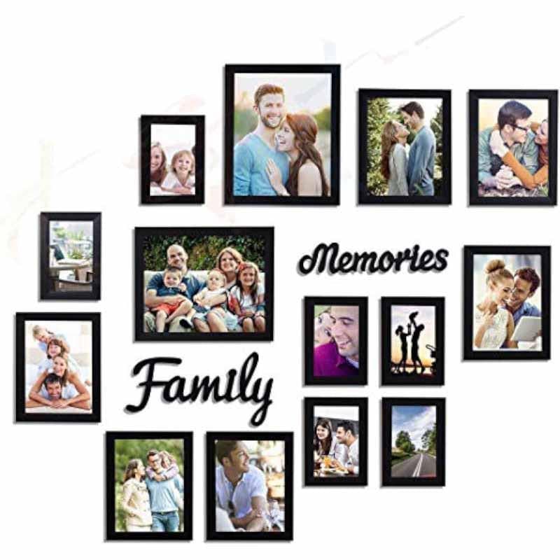 Buy Family Memories (Black) - Set Of Fourteen Photo Frames from Vaaree