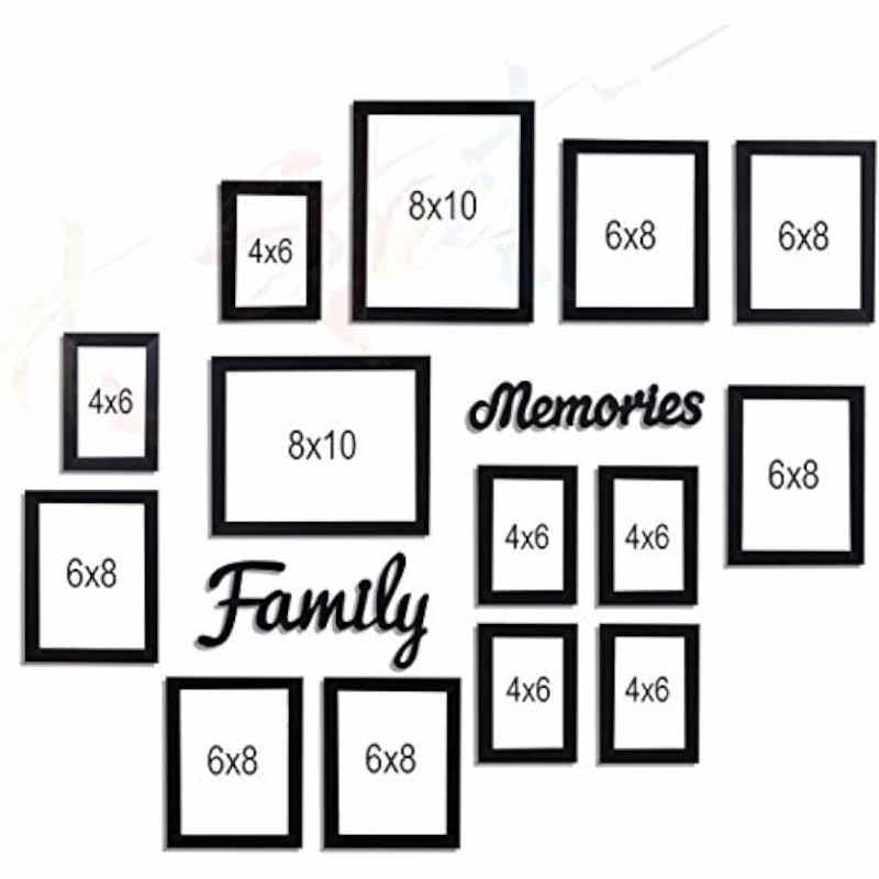 Buy Family Memories (Black) - Set Of Fourteen Photo Frames from Vaaree