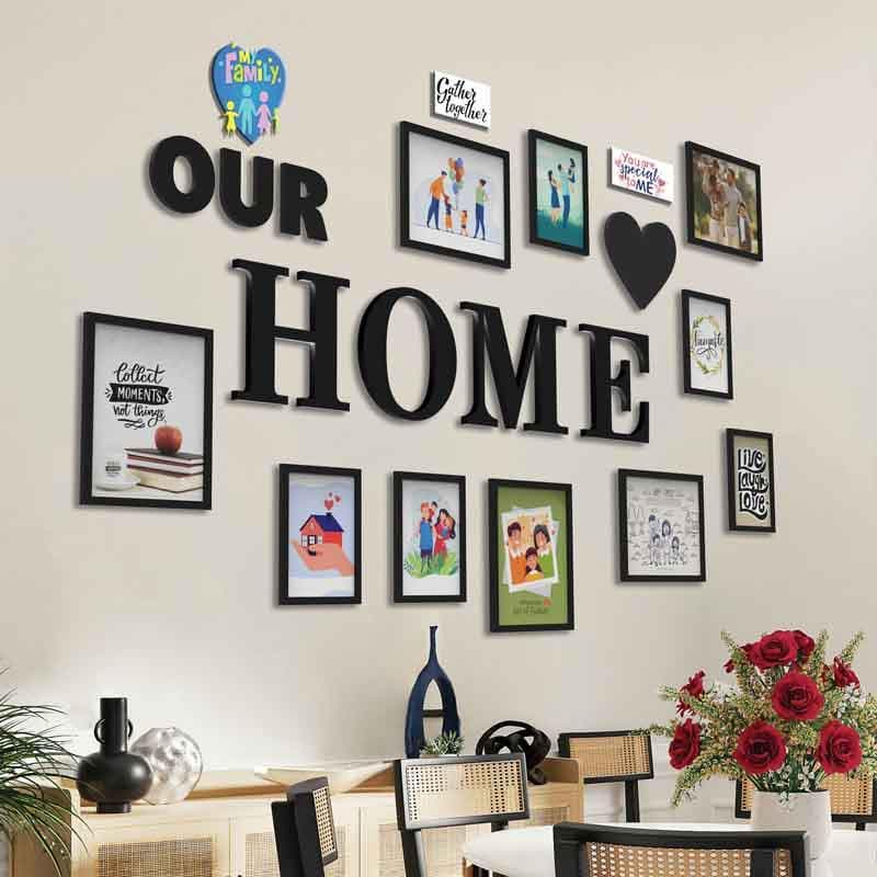 Buy Home is Where our Heart is Photo Frames - Set Of Ten Photo Frames from Vaaree