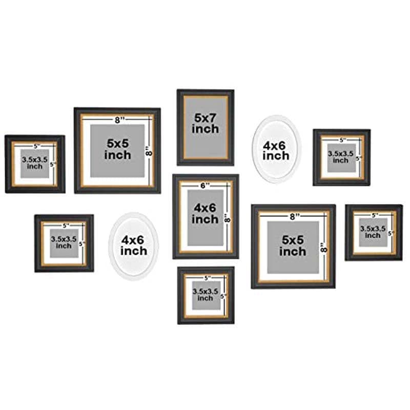 Buy Memories Encased Photo Frame (Black) - Set Of Eleven Photo Frames from Vaaree