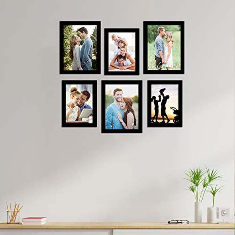 Buy Memories Encased Photo Frame (Black) - Set Of Six Photo Frames from Vaaree