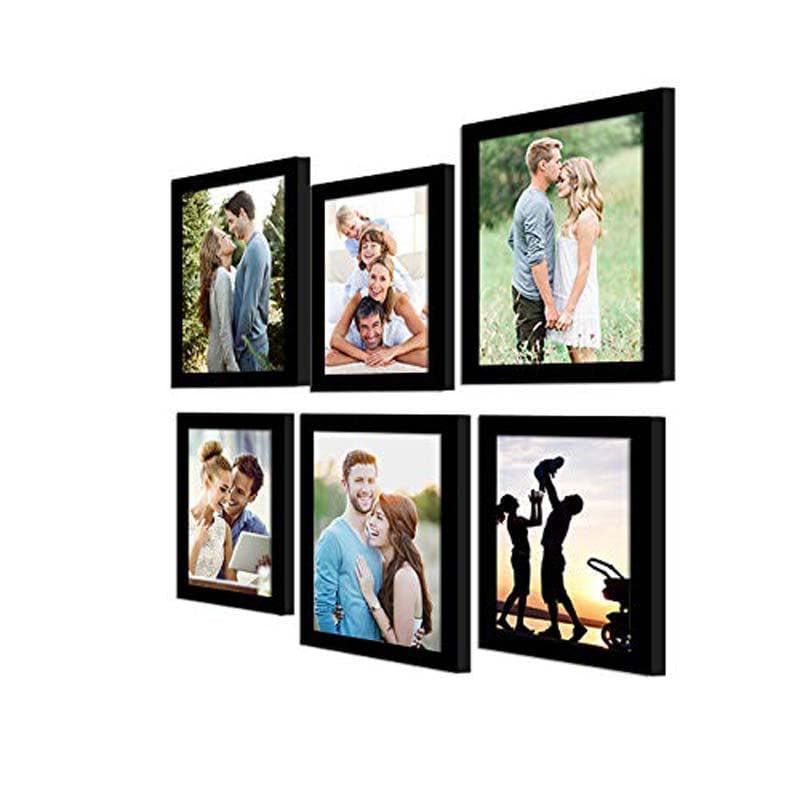 Buy Memories Encased Photo Frame (Black) - Set Of Six Photo Frames from Vaaree