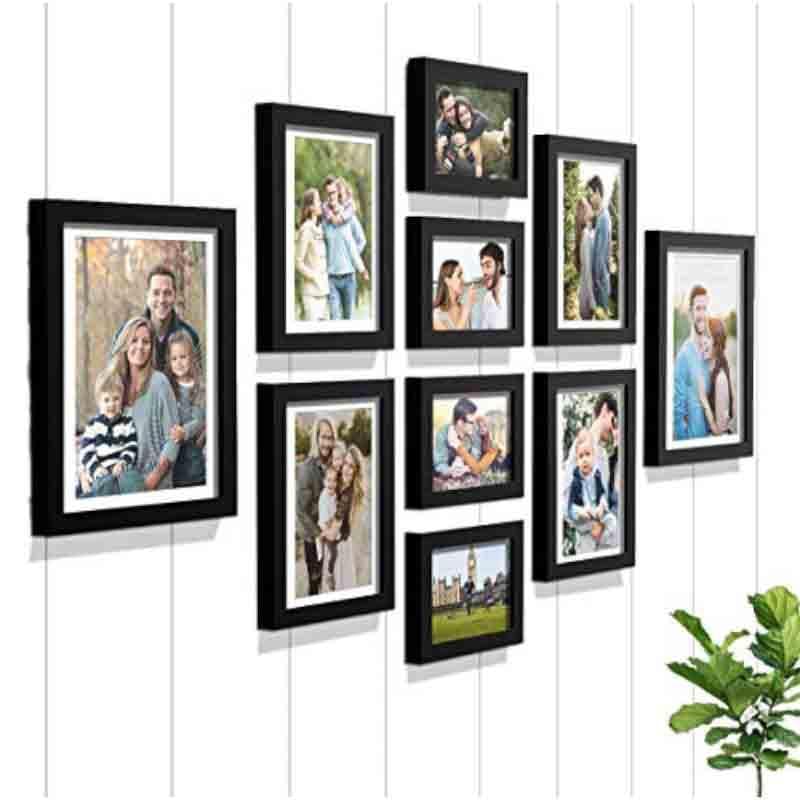 Buy Memories Encased Photo Frame (Black) - Set Of Ten Photo Frames from Vaaree