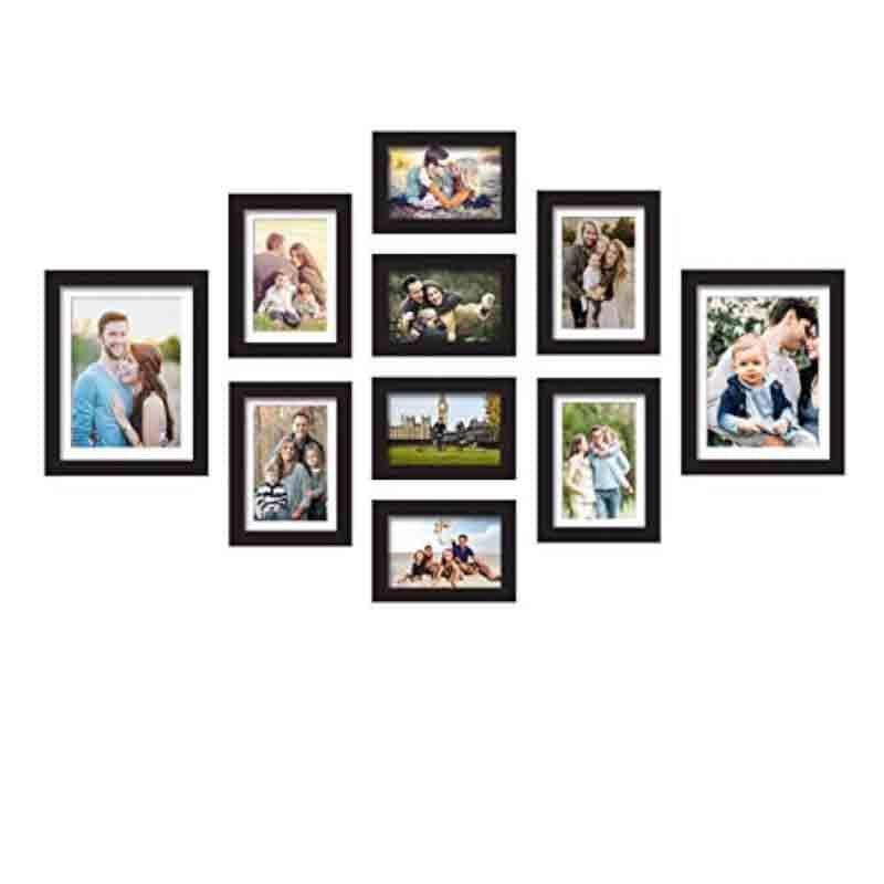 Buy Memories Encased Photo Frame (Black) - Set Of Ten Photo Frames from Vaaree