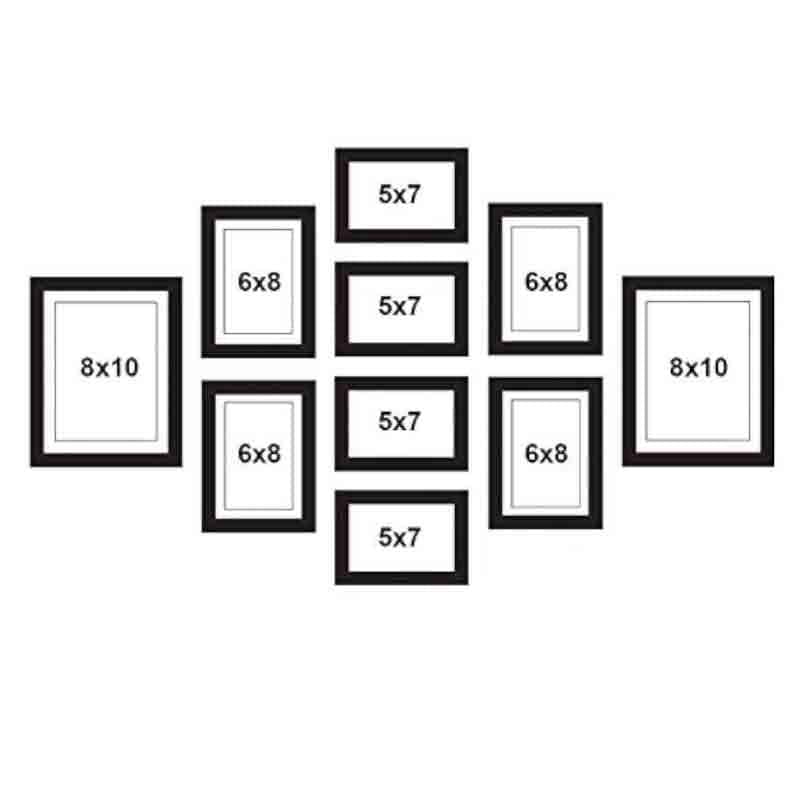 Buy Memories Encased Photo Frame (Black) - Set Of Ten Photo Frames from Vaaree