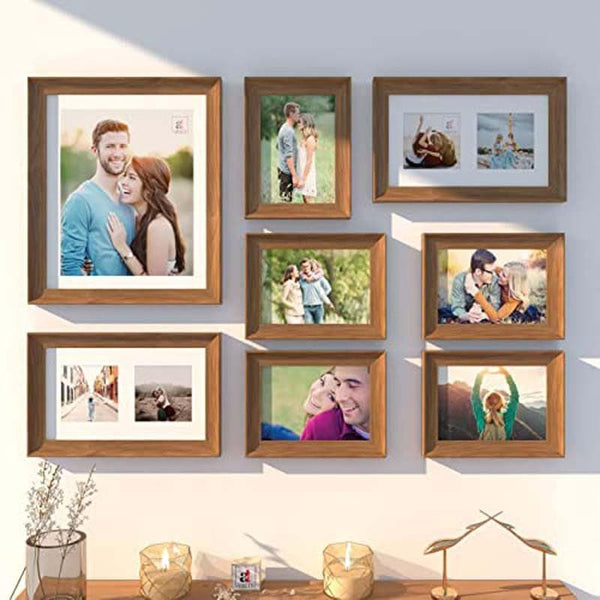 Buy Memories Encased Photo Frame (Brown) - Set Of Eight Photo Frames from Vaaree