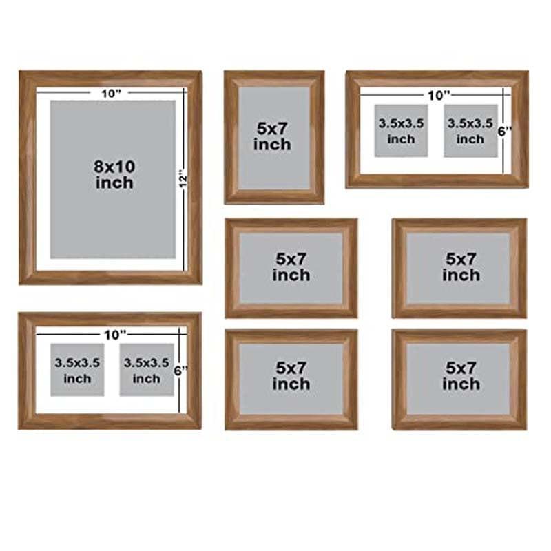 Buy Memories Encased Photo Frame (Brown) - Set Of Eight Photo Frames from Vaaree