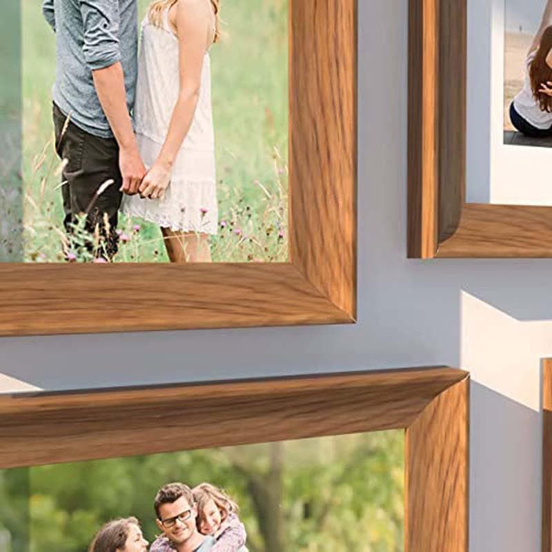 Buy Memories Encased Photo Frame (Brown) - Set Of Eight Photo Frames from Vaaree