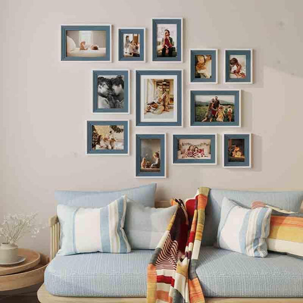 Buy Memories To Rejoice Photo Frames (Blue) - Set Of Twelve Photo Frames from Vaaree