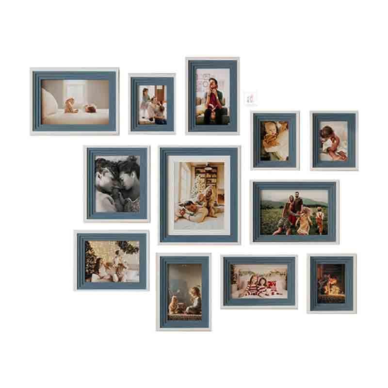 Buy Memories To Rejoice Photo Frames (Blue) - Set Of Twelve Photo Frames from Vaaree