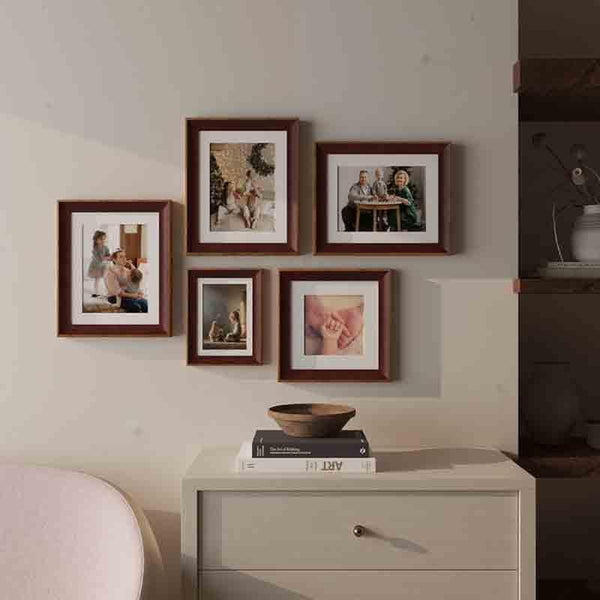 Buy Memories To Rejoice Photo Frames (Brown) - Set Of Five Photo Frames from Vaaree