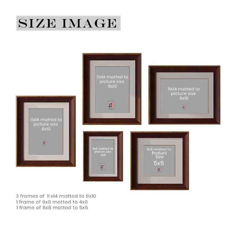 Buy Memories To Rejoice Photo Frames (Brown) - Set Of Five Photo Frames from Vaaree