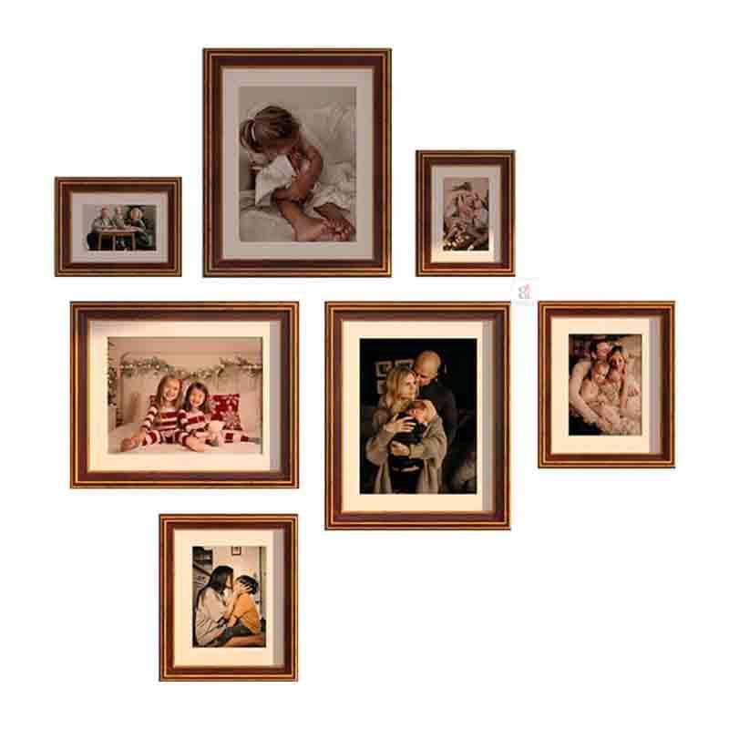 Buy Memories To Rejoice Photo Frames (Brown) - Set Of Seven Photo Frames from Vaaree