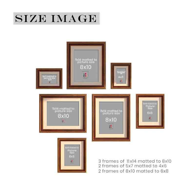 Buy Memories To Rejoice Photo Frames (Brown) - Set Of Seven Photo Frames from Vaaree