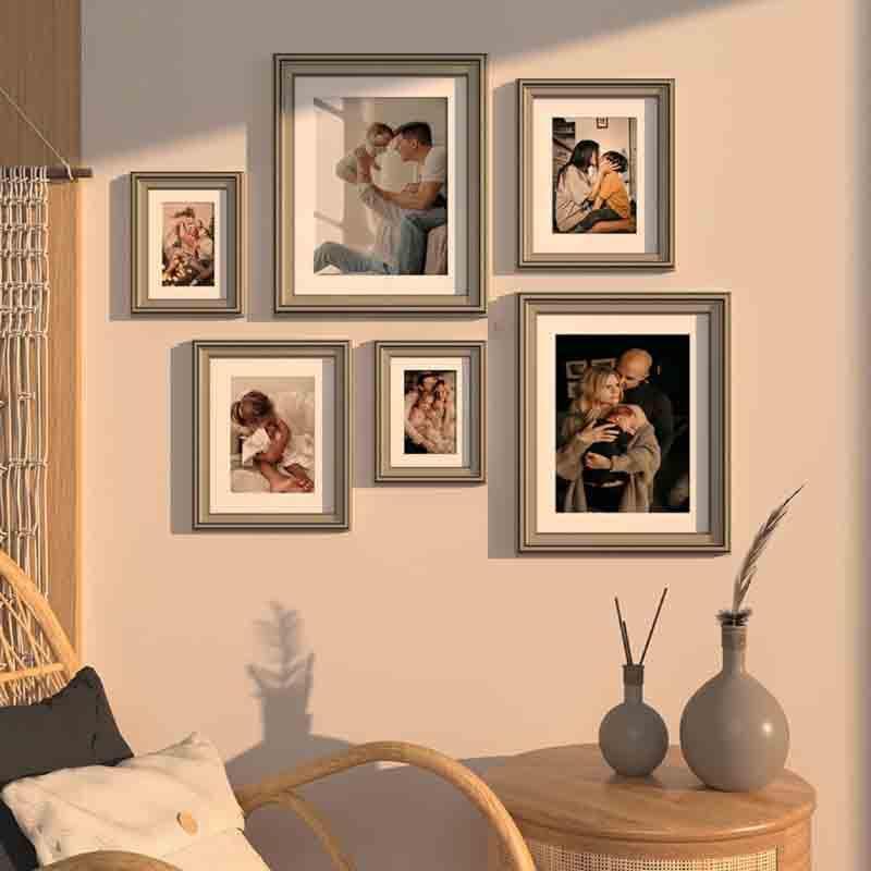 Buy Memories To Rejoice Photo Frames (Grey) - Set Of Six Photo Frames from Vaaree