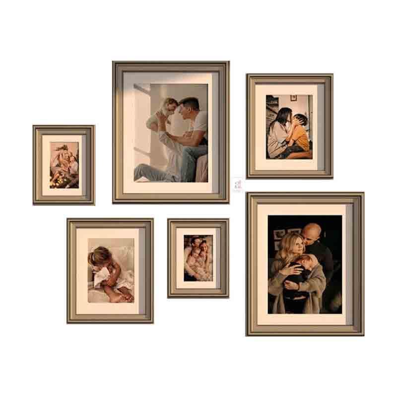 Buy Memories To Rejoice Photo Frames (Grey) - Set Of Six Photo Frames from Vaaree