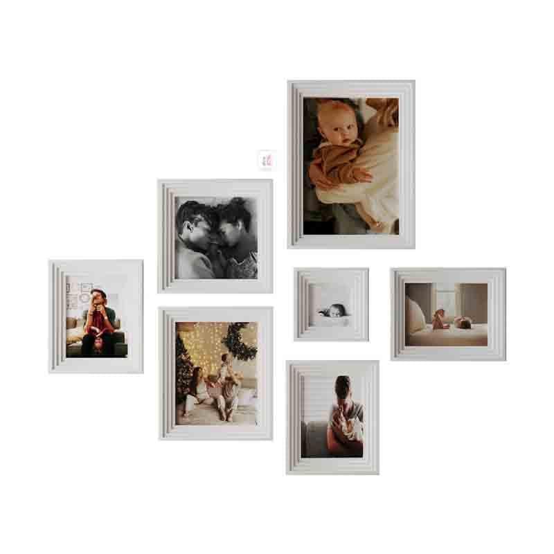 Buy Memories To Rejoice Photo Frames (White) - Set Of Seven Photo Frames from Vaaree