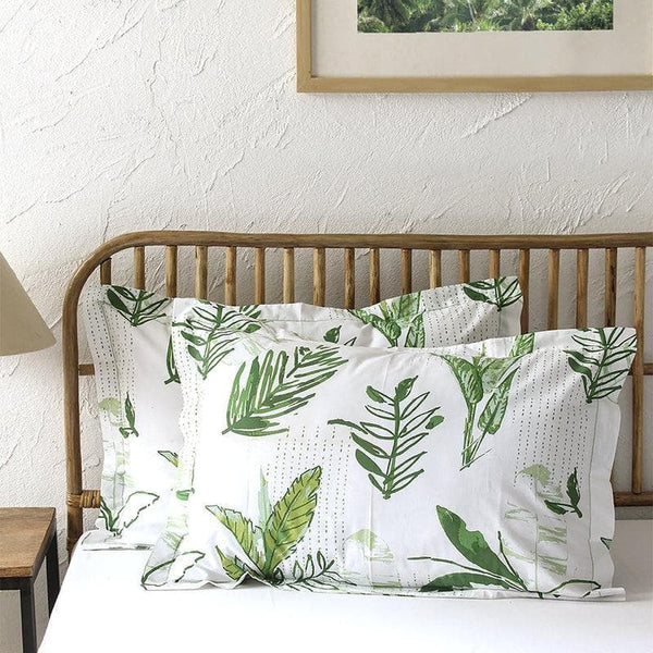 Buy Pillow Covers - Autumn Scribbles Pillow Cover (Green) - Set Of Two at Vaaree online