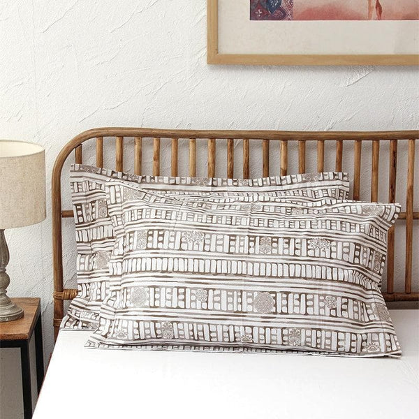 Buy Pillow Covers - Grey Bricked Pillow Cover- Set Of Two at Vaaree online