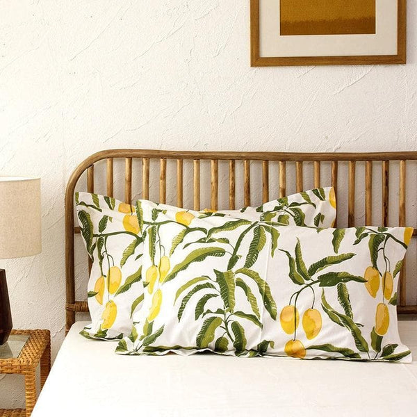 Buy Pillow Covers - Mango Mania Pillow Cover (Yellow) - Set Of Two at Vaaree online