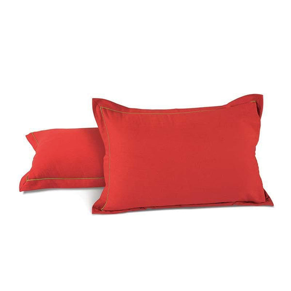 Pillow Covers - Solid Red Pillow Cover - Set Of Two