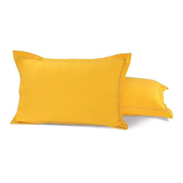 Pillow Covers - Solid Yellow Pillow Cover -Set Of Two
