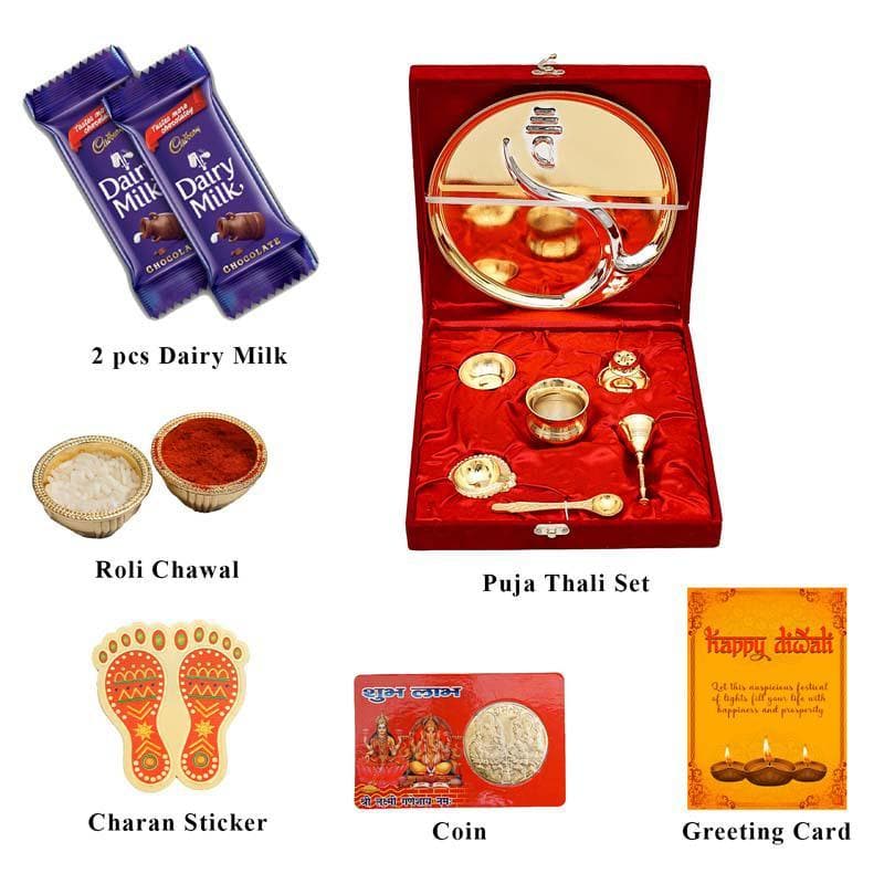 Buy Diwali Pooja Gifting Set- Gold Pooja Thali & Sets from Vaaree