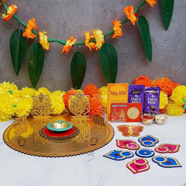 Buy Good Luck Diwali Gifting Set Pooja Thali & Sets from Vaaree