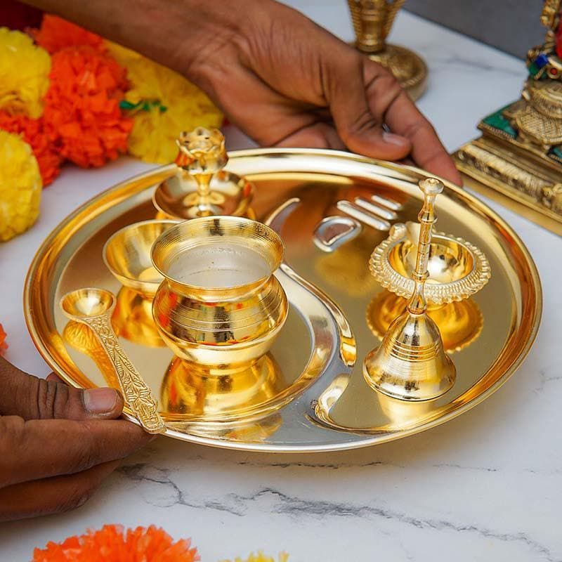 Buy Shubh Pooja Thaali Pooja Thali & Sets from Vaaree