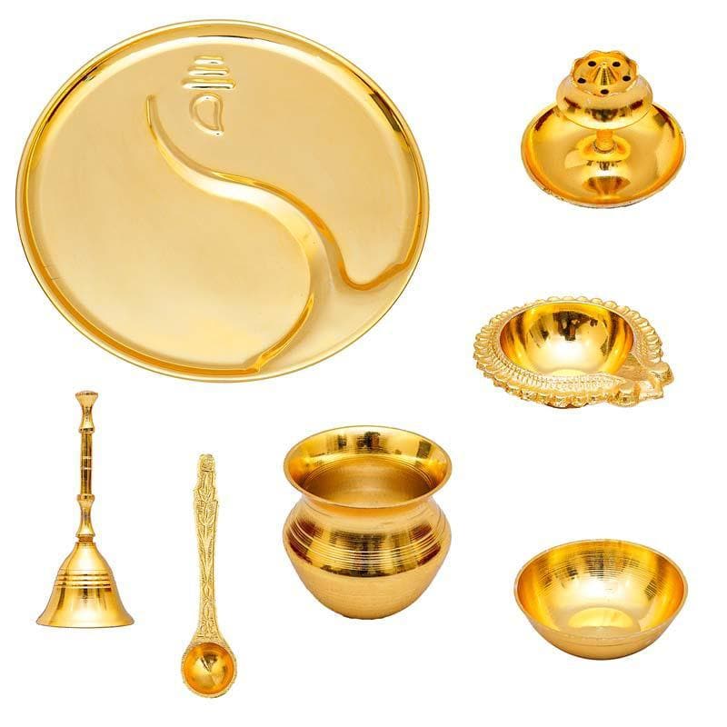 Buy Shubh Pooja Thaali- Gold Pooja Thali & Sets from Vaaree