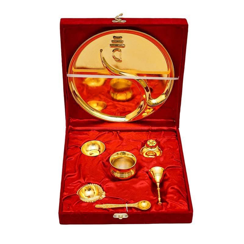 Buy Shubh Pooja Thaali- Gold Pooja Thali & Sets from Vaaree