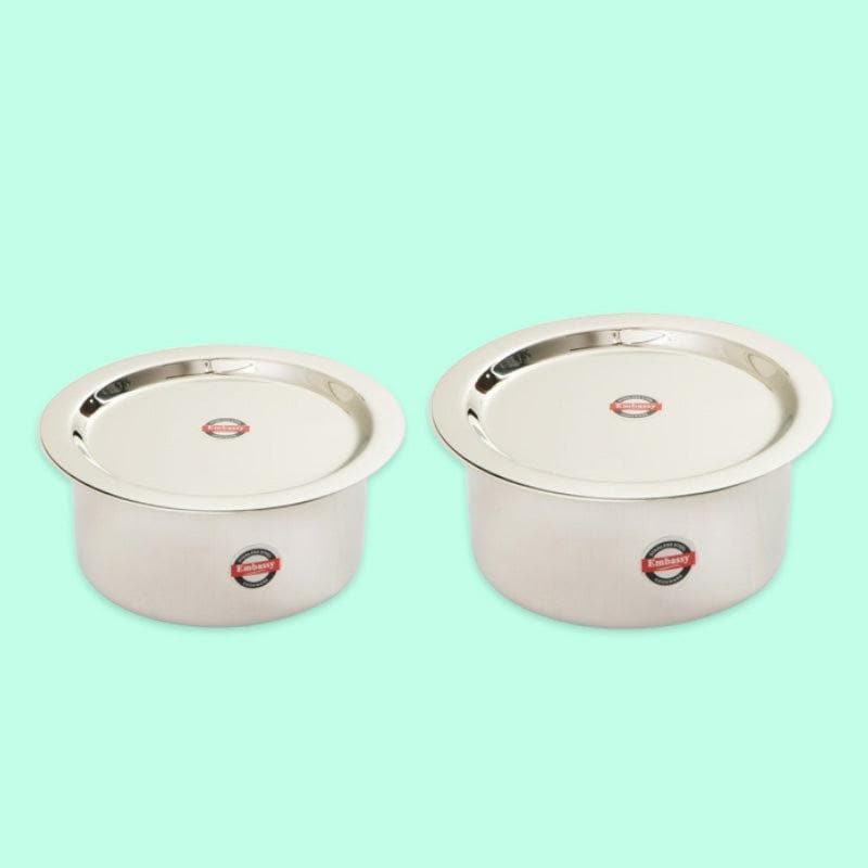 Buy Demure Stainless Steel Pateela - Two Piece Set Pateela from Vaaree