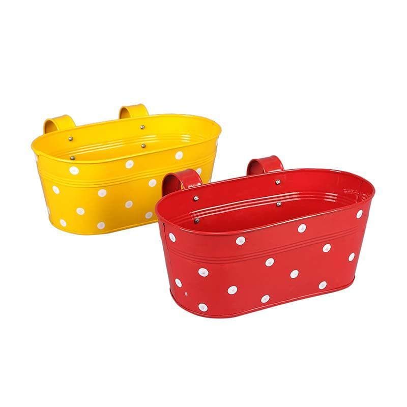 Buy Colour Me Bright Planter Set- Red/Yellow Pots & Planters from Vaaree