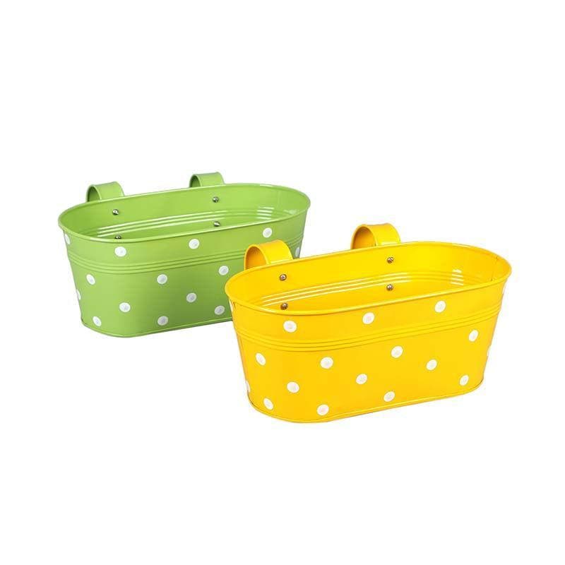 Buy Colour Me Bright Planter Set- Yellow/Green Pots & Planters from Vaaree