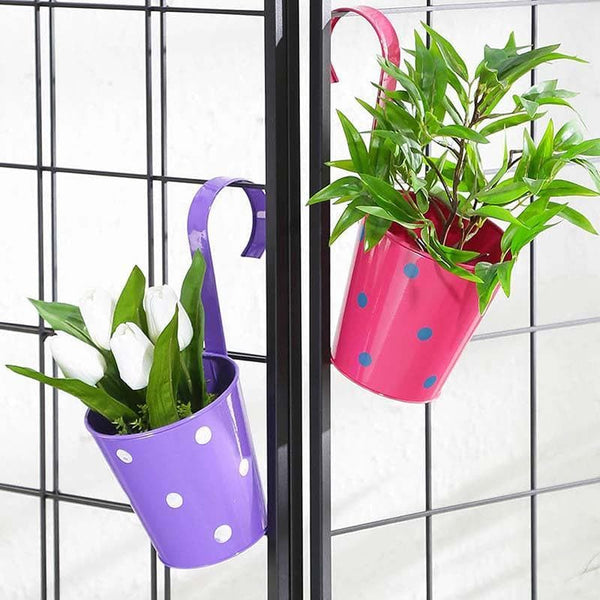 Buy Colourful Vibes Planter Set- Purple/Pink Pots & Planters from Vaaree