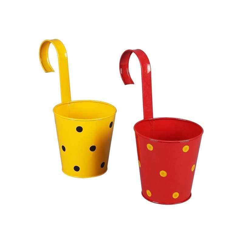 Buy Colourful Vibes Planter Set- Red/Yellow Pots & Planters from Vaaree