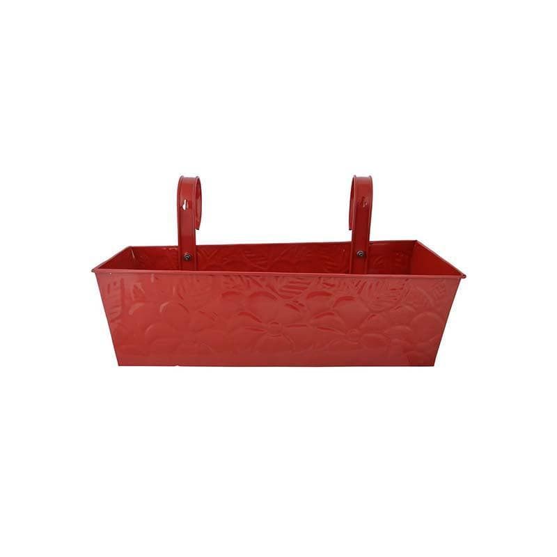 Buy Embossed Rectangle Planter- Red Pots & Planters from Vaaree