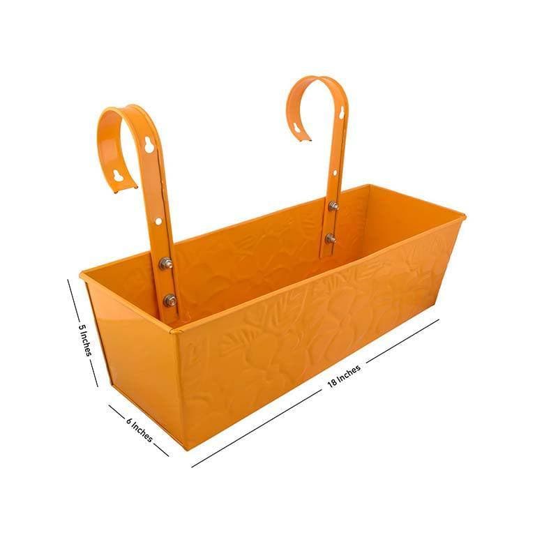 Buy Embossed Rectangle Planter- Yellow Pots & Planters from Vaaree