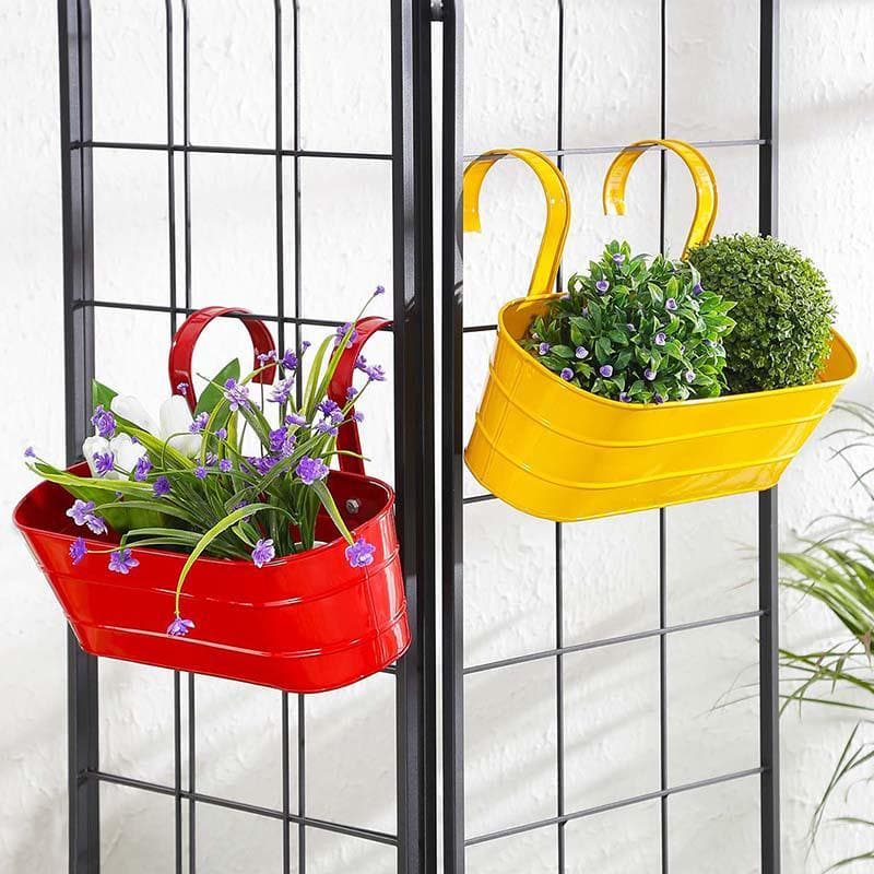 Buy Funky Planter Set- Red/Yellow Pots & Planters from Vaaree