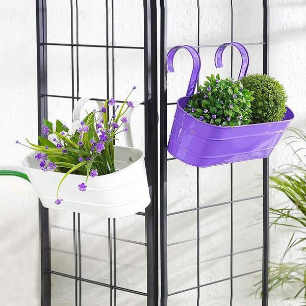 Buy Funky Planter Set- White/Purple Pots & Planters from Vaaree