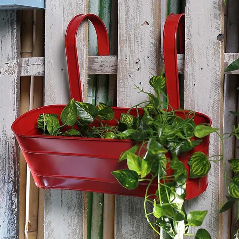 Buy Glossy Oval Planter - Red Pots & Planters from Vaaree