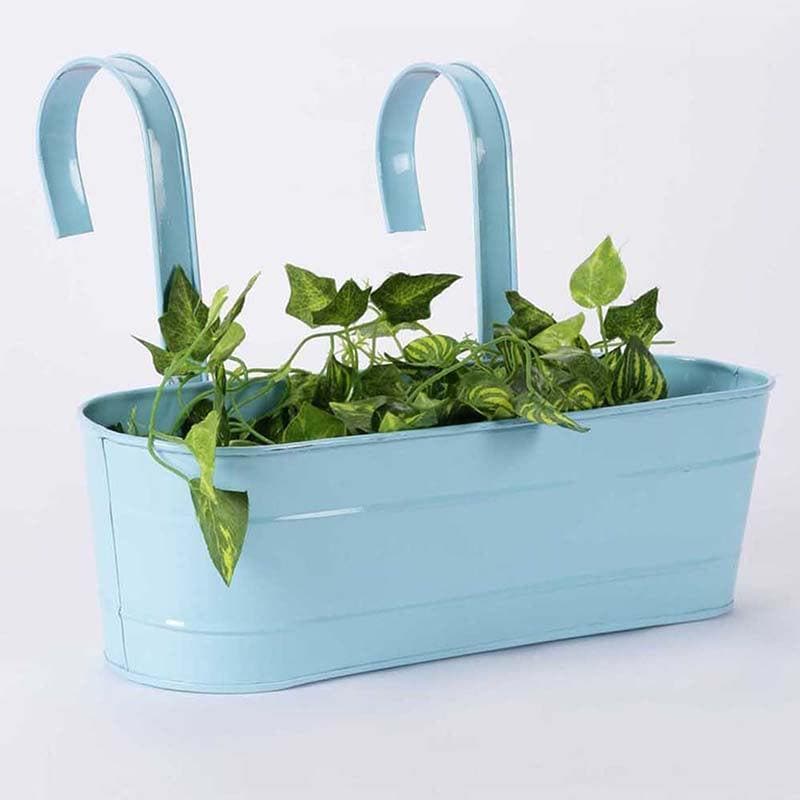 Buy Glossy Oval Planter - Sky Blue Pots & Planters from Vaaree