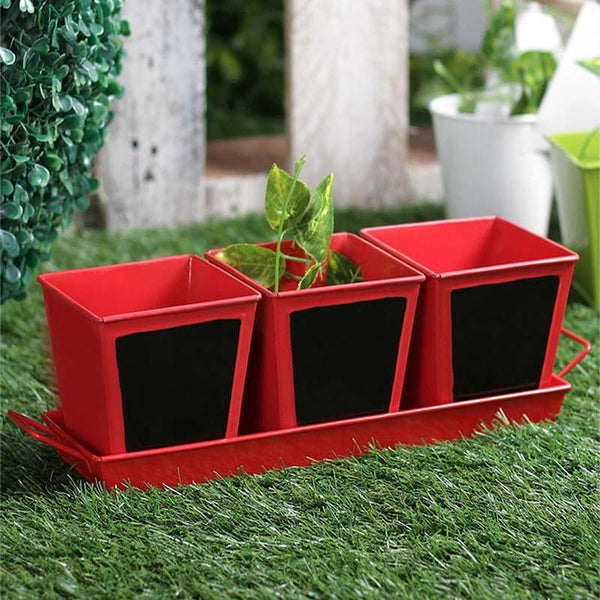 Buy Go Green Planter Set- Red Pots & Planters from Vaaree