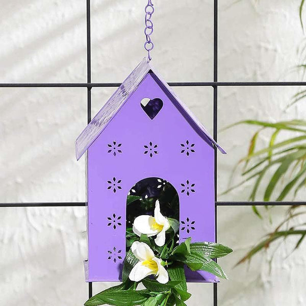 Buy Hello Birds Green Birdhouse- Purple Pots & Planters from Vaaree