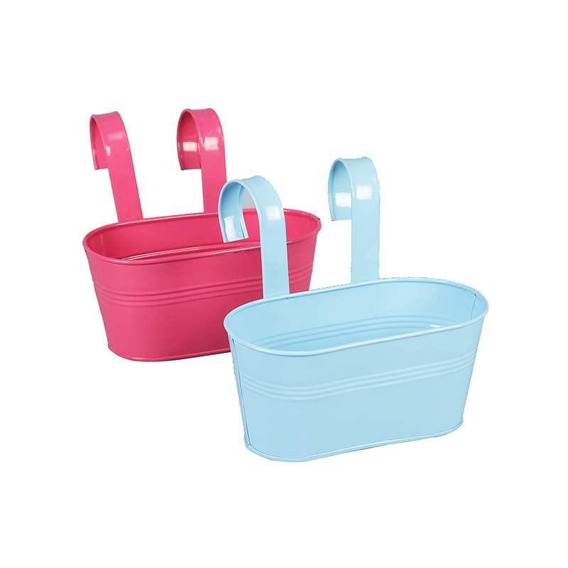 Buy Partners in Crime Planter Set- Blue/Pink Pots & Planters from Vaaree