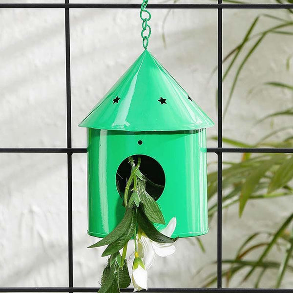 Buy Peek-A-Boo Birdhouse Hanging Planter- Green Pots & Planters from Vaaree