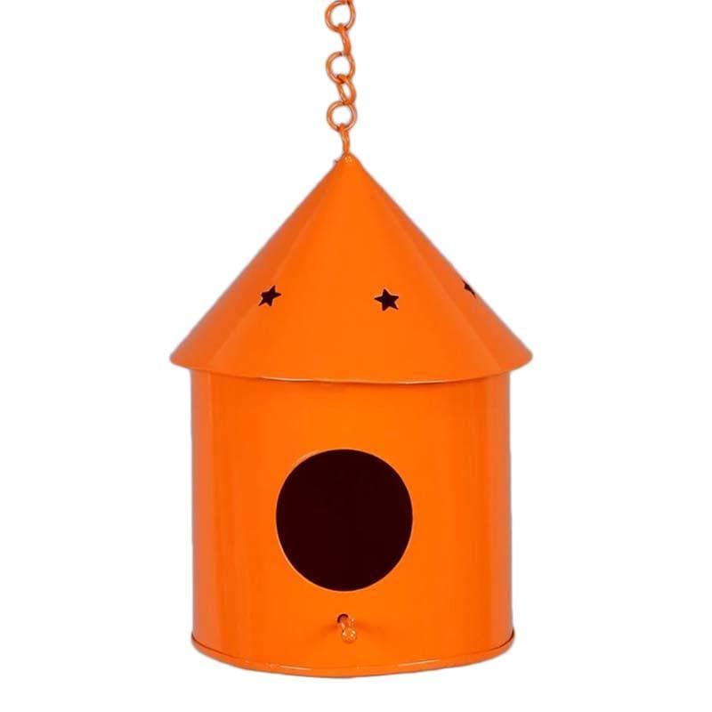 Buy Peek-A-Boo Birdhouse Hanging Planter- Orange Pots & Planters from Vaaree