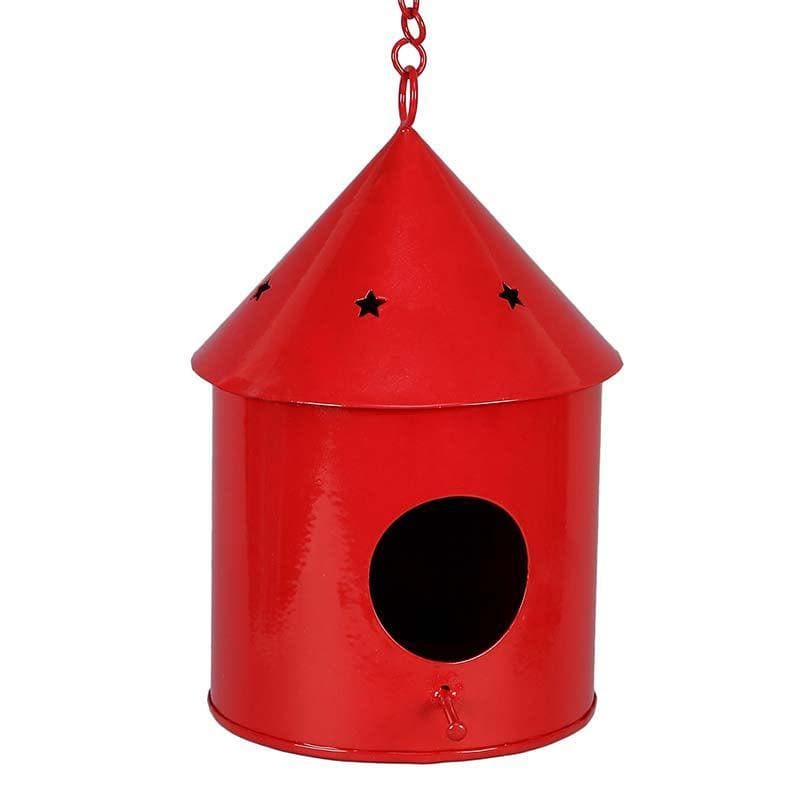 Buy Peek-A-Boo Birdhouse Hanging Planter- Red Pots & Planters from Vaaree