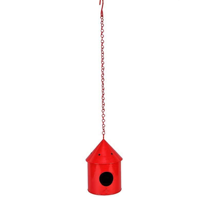 Buy Peek-A-Boo Birdhouse Hanging Planter- Red Pots & Planters from Vaaree